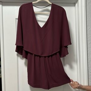 BCBGMAXAZRIA Wine Color XXSmall Romper
